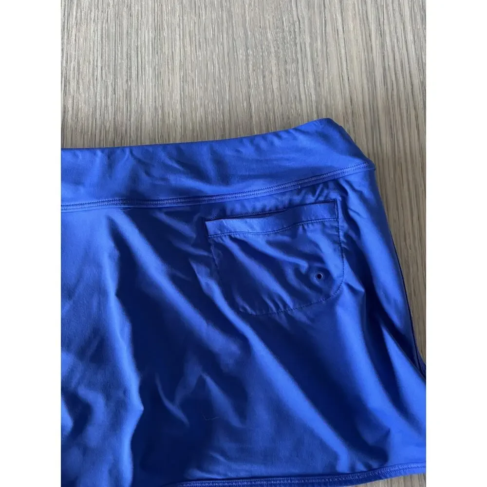 Athleta M yacht blue Tidal Skirt skort swim bathing suit bikini coverup vacation
